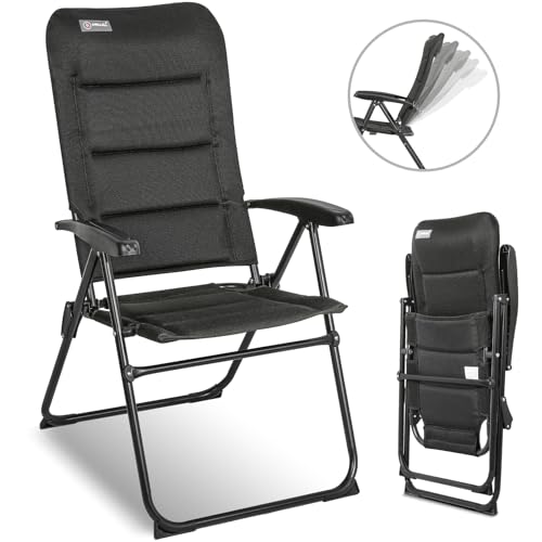 HOMECALL 3D Mesh Cover Recliner with Adjustable 5 Position Armrest Garden Chair Aluminium Caravan Folding Chair von Homecall