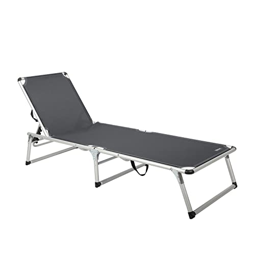 HOMECALL Aluminium Folding Sun Lounger, Textilene Fabric - Black von Homecall