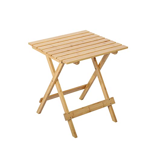 HOMECALL Bambustisch Klapptisch Klein Balkontisch Gartentisch Quadratisch von Homecall