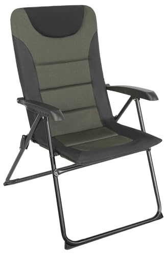 Homecall 30045 Klappbarer Garten-Campingstuhl Stahl zweifarbig/600D Polyester gepolsterte Rückenlehne verstellbar grün/schwarz, 104,0 cm* 70,0 cm* 60,0 cm von Homecall
