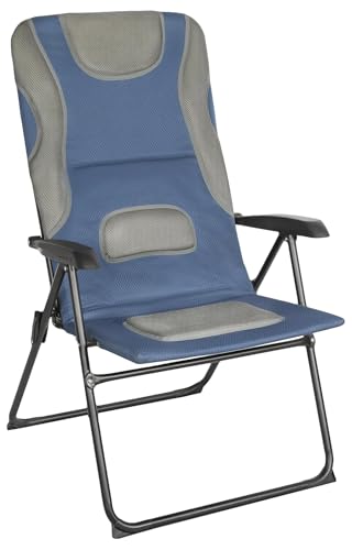 Homecall Gartenstuhl Hochlehner Campingstuhl Klappstühle Gepolstert Faltstuhl Balkonstuhl mit 5-Fach Verstellbare lehne, für Camp Garten Balkon, Belastbar 150KG (1 Stuhl) von Homecall