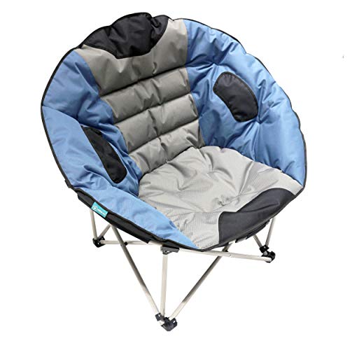 Homecall Klappbarer Camping-Mondsessel, XXL - (Grau/Blau), Faltbar von Homecall