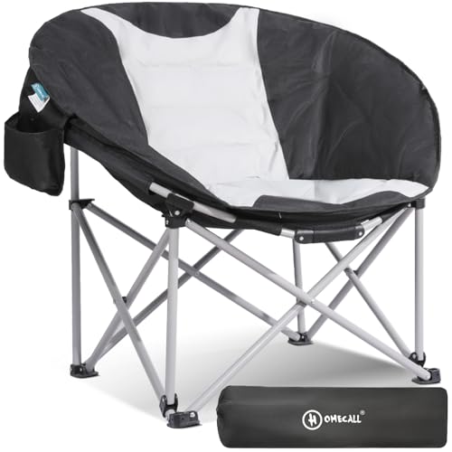 Homecall Klappbarer Camping-Mondsessel, XXL - (Schwarz/Creme-Weiß) von Homecall