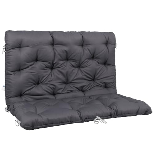Homecall Palettenkissen Bankauflage mit Niedriger Rückenlehne - Hollywoodschaukel, Europaletten Sitzkissen, Gartenbank, Beidseitige Grün/Beige für Balkon & Garten & Paletten (120 * 140 cm) von Homecall