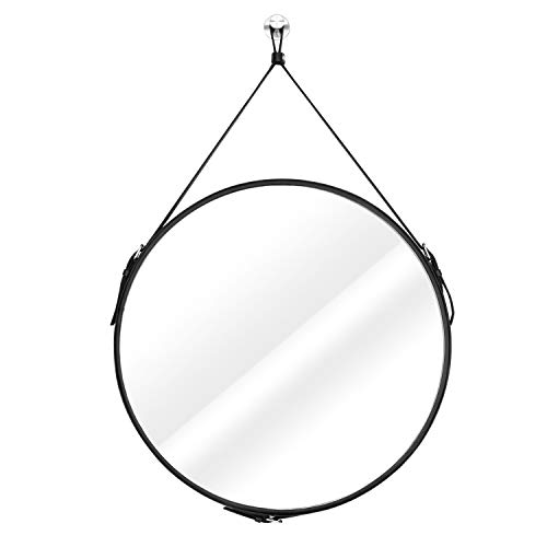 Homede Spiegel Wandspiegel 50 cm Kunstleder Wanddeko Deko Riemen zum Aufhängen Esha schwarz rund Homede Spiegel Wandspiegel 50 cm Kunstleder Wanddeko Deko Riemen zum Aufhängen Esha schwarz rund von Homede