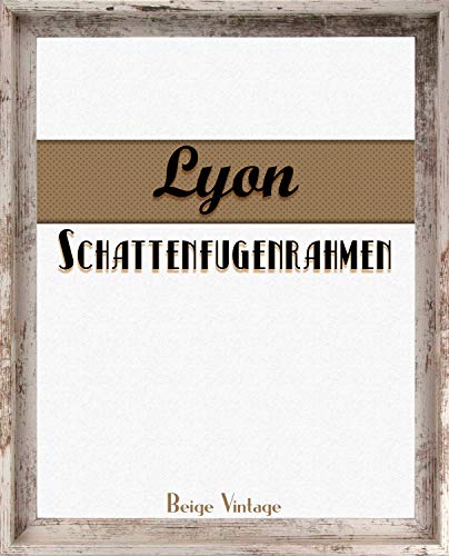 Homedeco-24 Lyon Schattenfugenrahmen 20x20 cm in Beige Vintage ohne Verglasung ideal für Canvas Leinwand Bilder Farbwahl von Homedeco-24