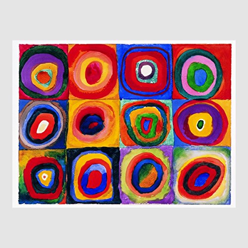 Kunstdruck Poster Bild Wassily Kandinsky - Farbstudie Quadrate 80 x 60 cm ohne Rahmen von Homedeco-24