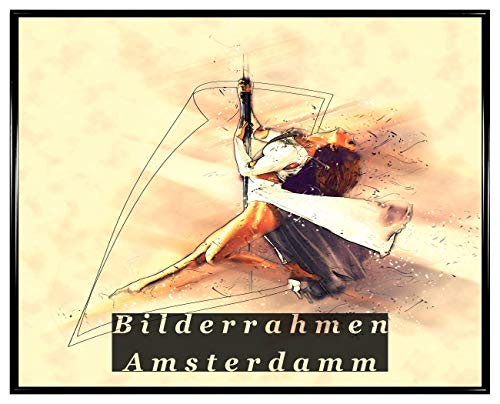 Homedecoration Bilderrahmen Amsterdam Schwarz Hochglanz 30x60 cm Kunststoffrahmen mit Kunstglas 1mm bruchsicher glasklar von Homedecoration