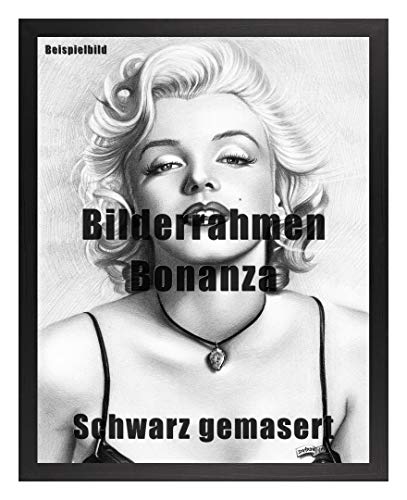 Homedecoration Bilderrahmen Bonanza Bildgröße 35 x 45 cm in Schwarz gemasert mit Acrylglas klar 1 mm in 52 Farben von Homedecoration