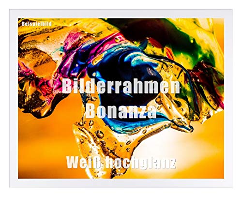 Homedecoration Bilderrahmen Bonanza Bildgröße 40 x 60 cm in Weiß Hochglanz mit Acrylglas klar 1 mm in 52 Farben von Homedecoration