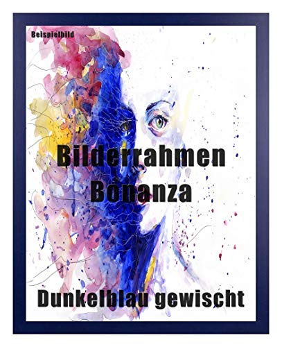 Homedecoration Bilderrahmen Bonanza Bildgröße 50 x 75 cm in Dunkel Blau gewischt mit Acrylglas klar 1 mm in 52 Farben von Homedecoration