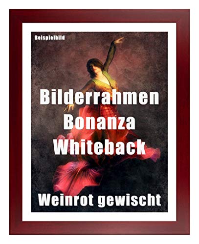 Homedecoration Bilderrahmen Bonanza Whiteback Bildgröße 60 x 80 cm mit weißer Rückwand in Rot Weinrot gewischt mit Acrylglas klar 1 mm in 52 Farben von Homedecoration