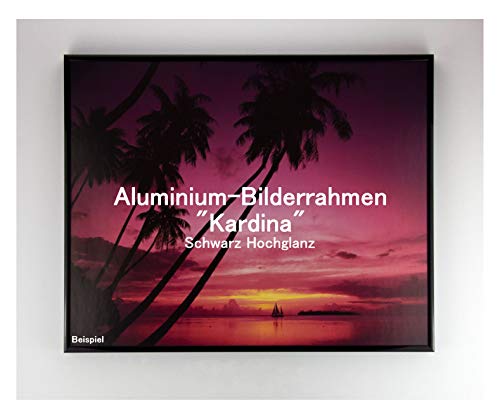 Homedecoration Bilderrahmen Kardina 36 x 50 cm aus echtem Aluminium in Schwarz Glanz mit 2 mm Antireflex Kunstglas von Homedecoration