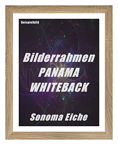 Homedecoration Bilderrahmen Panama Whiteback 36 x 56 cm Sonoma Eiche mit weißer Rückwand und Acrylglas Antireflex 1 mmm von Homedecoration