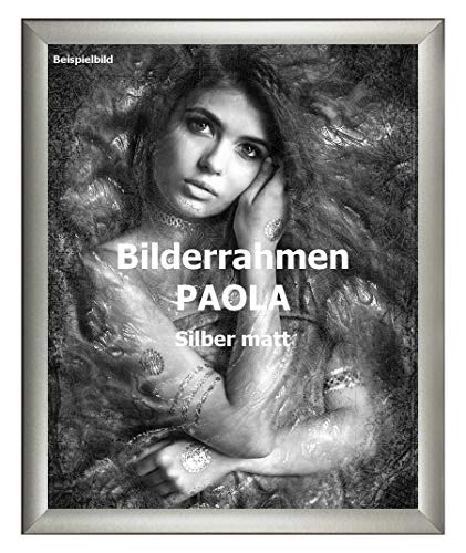 Homedecoration Bilderrahmen Paola 25 x 36 cm Silber matt mit Acrylglas Antireflex 1 mm von Homedecoration