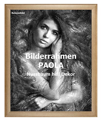 Homedecoration Bilderrahmen Paola 48 x 64 cm Nussbaum Hell Dekor mit Acrylglas Antireflex 1 mm von Homedecoration