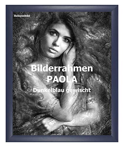 Homedecoration Bilderrahmen Paola 50 x 70 cm Dunkelblau gewischt mit Acrylglas Antireflex 1 mm von Homedecoration