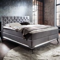Boxspring Bett mit LED Beleuchtung Vierfußgestell aus Metall von Homedreams