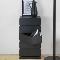 Design Schuhkommode in Schwarz schwenkbaren Schubladen von Homedreams