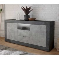 Design Sideboard mit offenem Fach Beton Grau und Dunkelgrau von Homedreams