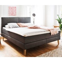 Doppel Boxspringbett in Anthrazit Webstoff Skandi Design von Homedreams