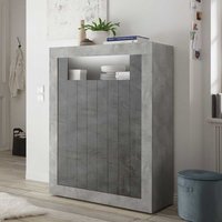 Esszimmer Highboard in Beton Grau und Dunkelgrau 110 cm breit von Homedreams