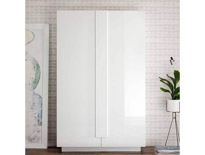 Esszimmer Hochschrank in Weiss Hochglanz zwei Drehtüren von Homedreams