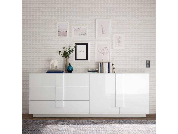 Hochglanz Esszimmersideboard in Weiss 241 cm breit 90 cm hoch von Homedreams