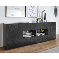 Hochglanz Sideboard in Anthrazit Siebdruck verziert von Homedreams