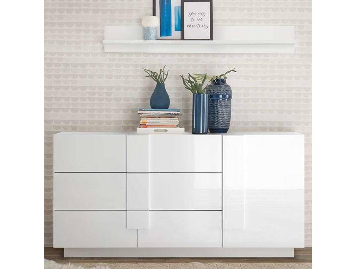 Hochglanz Wohnzimmer Kommode in Weiß sechs Schubladen Hochglanz Wohnzimmer Kommode in Weiß sechs Schubladen von Homedreams