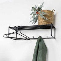 Metall Wandgarderobe in Schwarz 70 cm breit von Homedreams