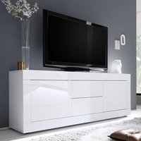 Modernes TV Lowboard in Weiß Hochglanz 210 cm breit von Homedreams