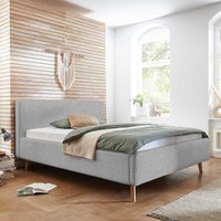 Polster Doppelbett Grau 160x200 cm oder 180x200 cm 105 cm hoch von Homedreams