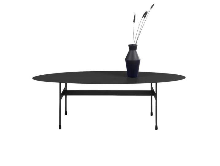 Salontisch Couchtisch in Schwarz mit ovaler Tischplatte von Homedreams