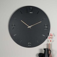 Schwarze Wanduhr aus Metall Industry und Loft Stil von Homedreams