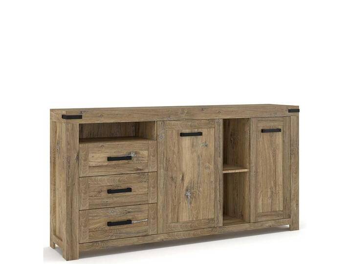 Sidebord Eiche dunkel im Landhausstil 185 cm breit - 96 cm hoch von Homedreams