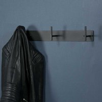 Stahl Garderobe in Schwarz 3 Haken von Homedreams