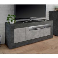 TV Möbel in Beton Grau und Dunkelgrau Türen von Homedreams