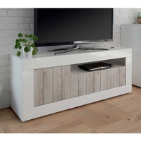 TV Möbel in Weiß Hochglanz Industry Stil von Homedreams