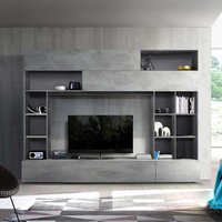 TV Rückwand in Beton Grau und Dunkelgrau modern von Homedreams