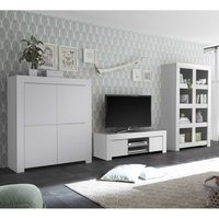TV Wohnwand in Weiß lackiert modern (dreiteilig) von Homedreams