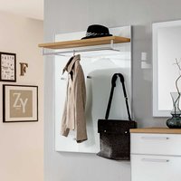 Wandgarderobe in Weiß Glas beschichtet Eiche Bianco von Homedreams