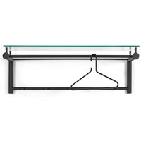 Wandgarderobe mit Hutablage aus Glas Metall schwarz pulverbeschichtet von Homedreams