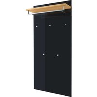 Wandpaneel Garderobe in Anthrazit Glas beschichtet Eiche Bianco furniert von Homedreams