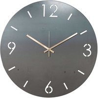 Wanduhr in Grau Stahl rund von Homedreams