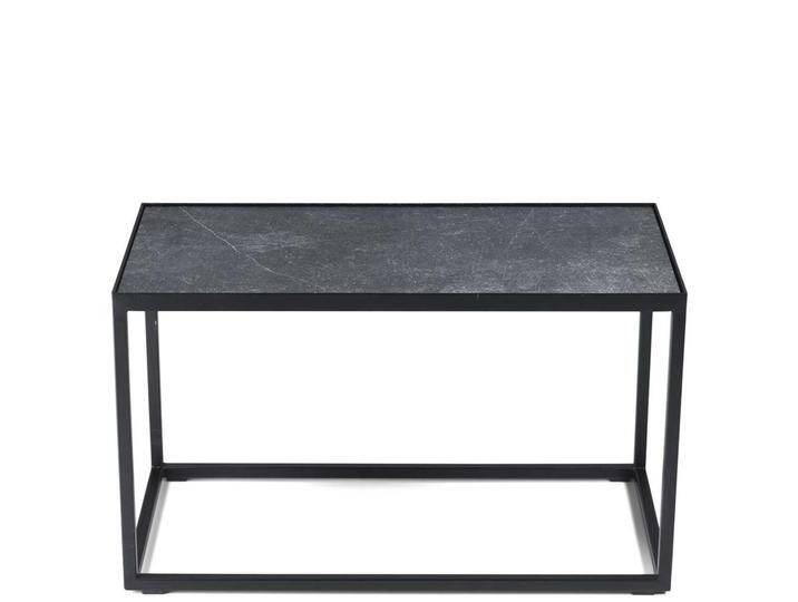 Wohnzimmer Tisch mit Steinplatte in Grau Bügelgestell aus Metall von Homedreams