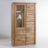 Wohnzimmer Vitrinenschrank aus Wildeiche teilmassiv 200 cm hoch von Homedreams