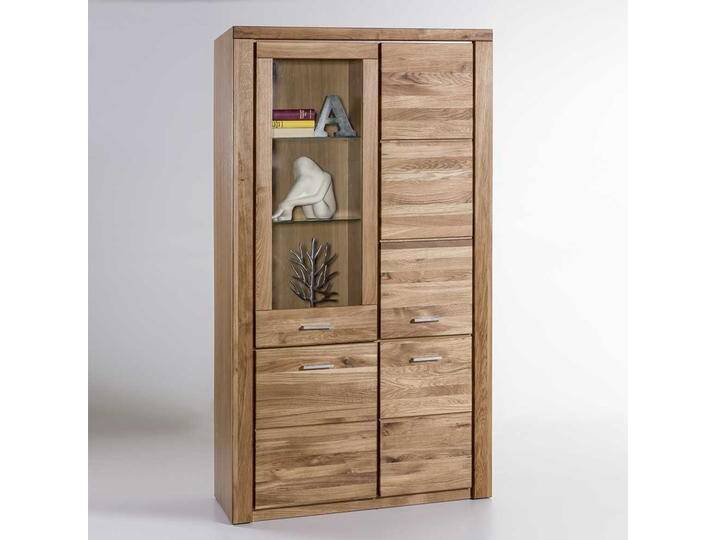 Wohnzimmer Vitrinenschrank aus Wildeiche teilmassiv 200 cm hoch Wohnzimmer Vitrinenschrank aus Wildeiche teilmassiv 200 cm hoch von Homedreams