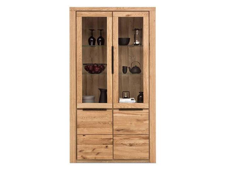 Wohnzimmer Vitrinenschrank in Eichefarben 2 Glastüren 2 Holztüren Wohnzimmer Vitrinenschrank in Eichefarben 2 Glastüren 2 Holztüren von Homedreams