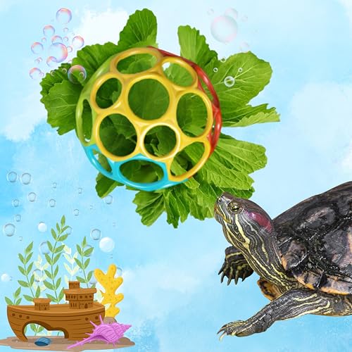 Homedy Crafts Aquatic Turtle Feeder Treat Ball Toys, Turtle Feeder Ball, Aquatic Tortoise Enrichment Toys, Aquarium Toy for Turtles, Aquarium Accessories, Tortoise Habitat Accessories (Yellow, 3.7'') von Homedy Crafts
